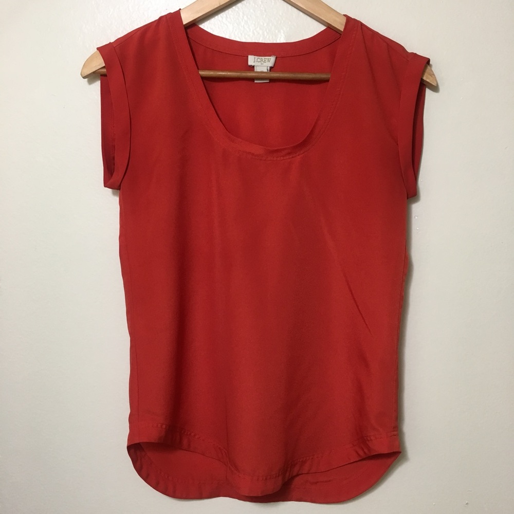 J crew drapey scoop neck cap sleeve top